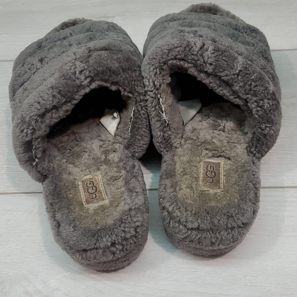 Ugg Australia Women Fluffy Platform Slippers shoes sz 10 - Picture 5 of 13